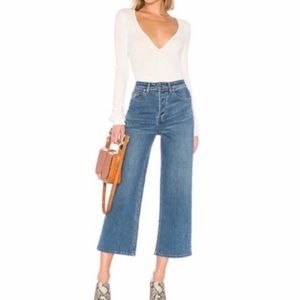Free People | High Rise Cropped Wide Leg Jeans 30